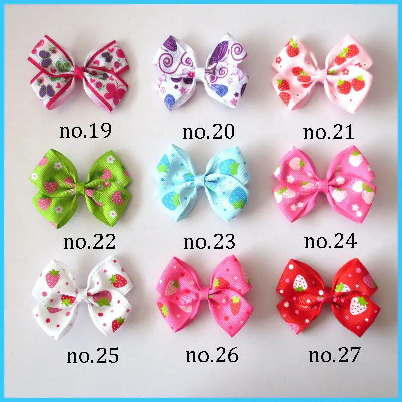 50pcs Good Girl 2.75" Angel Hair Bow Clip Butterfly Strawberry Clover