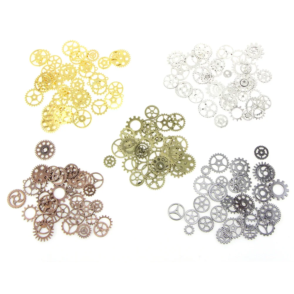 1 lote Cogs mezcla ruedas de aleación engranaje pulsera mecánica accesorios artesanía colgante Vintage reloj de pulsera piezas antiguas Steampunk DIY