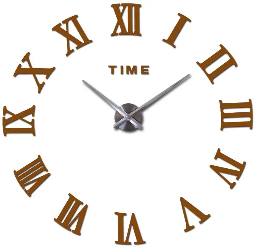 Новые настенные часы reloj de pared украшения дома 3d акриловые Специальные diy стикер гостиной иглы - Цвет: Шоколад
