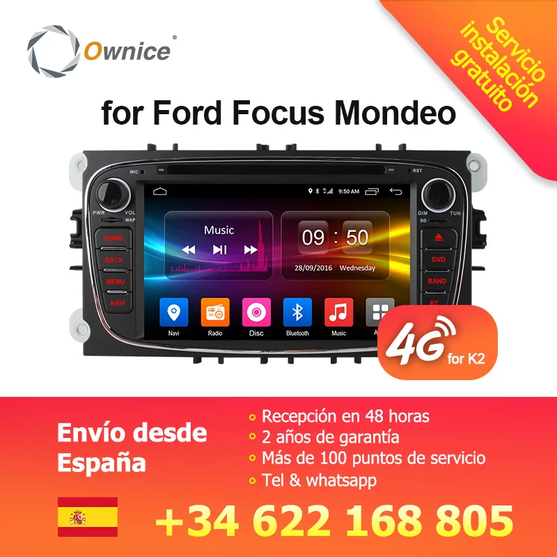 

Android 8.1 Car DVD Player 2 Din radio GPS Navi for Ford Focus Mondeo Kuga C-MAX S-MAX Galaxy Audio Stereo Head Unit