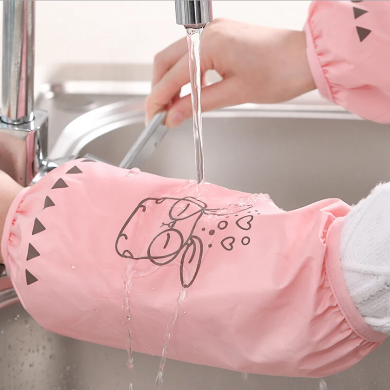 

1 pair Waterproof Sleeve Anti-fouling Long Sleeve Kitchen Oilproof Sleeve Housework Office Hand Sleeves Elastic Cuff Designed