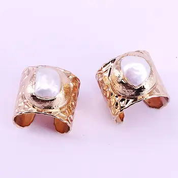 

5Pcs New Arrival Fashion Jewelry Adjustable nature pearls ring Gold Color for women Jewerly