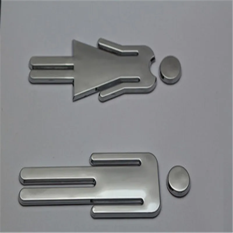 Акриловый приклеивающийся серебряный цвет дверной знак мужской и женский туалет/ванная комната/отель/офис табличка Новинка