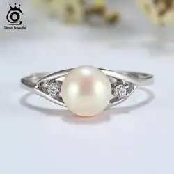 ORSA JEWELS 2 Цвета Настоящее серебро 925 проба обручальное кольцо классический круглый перстень для женщин свадебные подарочные украшения для