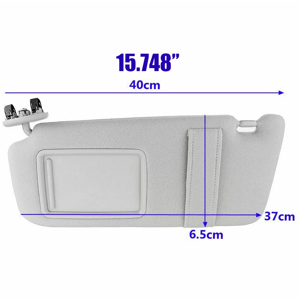 For Toyota Camry 2007-2011 1pc Gray Left/Driver Side Sun Visor Without Sunroof 74320-06780-B0 Mayitr