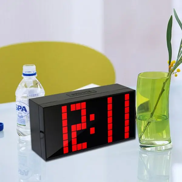 CH KOSDA Digital LED Alarm Clock Mini Small LED Clock Table Wall Clock Bedroom Living Room