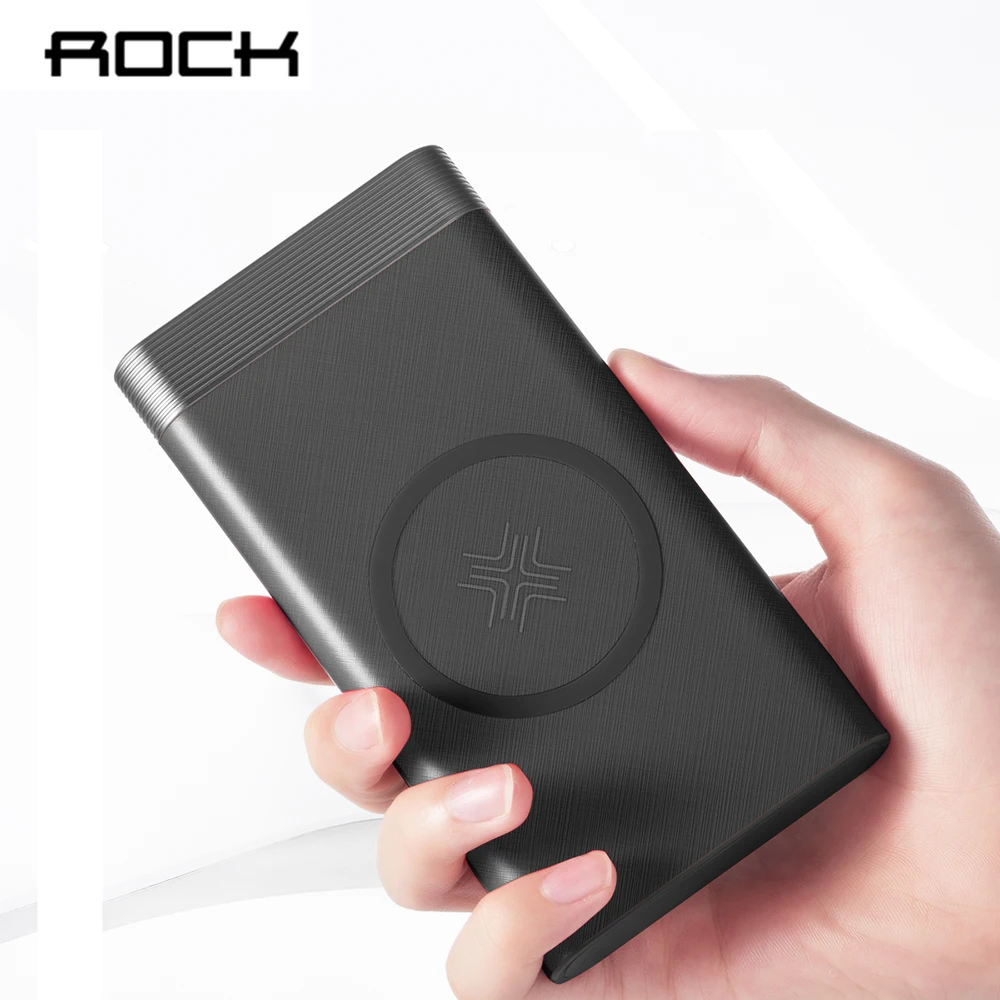 ROCK 10000mAh Wireless Power Bank Ultra Slim Portable Charger External Battery Powerbank for iPhone XS X 8 Samsung Xiaomi
