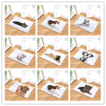 

Nordic INS style printed door mat Dog cartoon carpet plant mat bedroom door bed covered with blanket