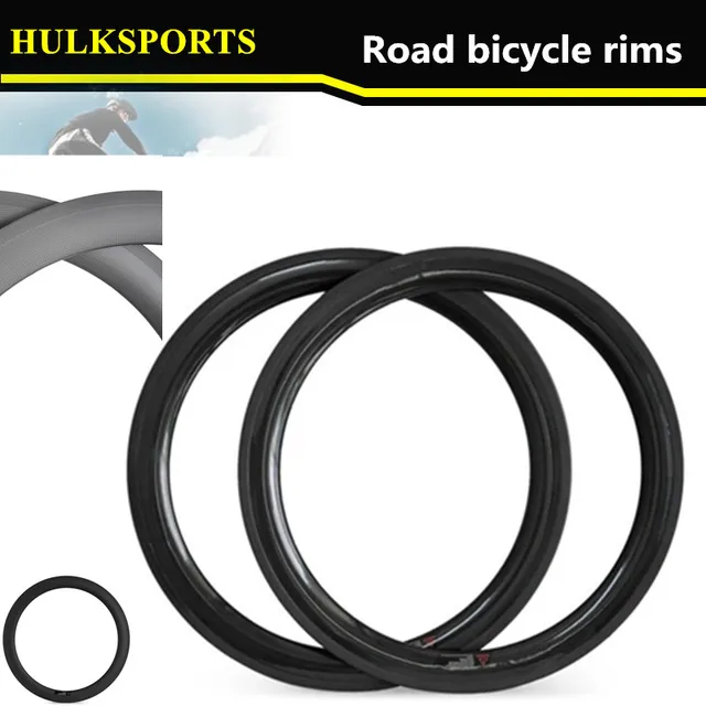 Best price at $143 Cheap 700c Road Bicycle Carbon Rims Clincher 60mm UD Glossy with Besalt Braking Track 20H Wheelset Parts Bicycle Wheel Rims
