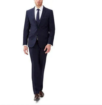 

2018 New Arrival Mens Blazer Jacket Navy Groom Suits For Men Tuxedo Fashion Party Suits Masculino (jacket+pants) Custom Made