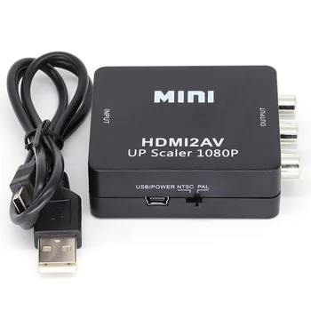 

HDMI TO AV Scaler Adapter HD Video Converter Box HDMI to RCA AV/CVSB L/R Video 1080P HDMI2AV Support NTSC PAL Wholesale