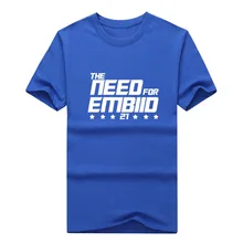 2017 New the need for embiid 21 T-shirt 100% cotton 12 short sleeve 76ers Joel Embiid T shirt 0113-12