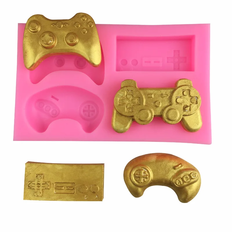 

4YANG Game Handle Shape Cookie Cutter Set DIY 3D Silicone Mold Fondant Cake Cutter Decorating Tools Sugarcraft Decorating Tools