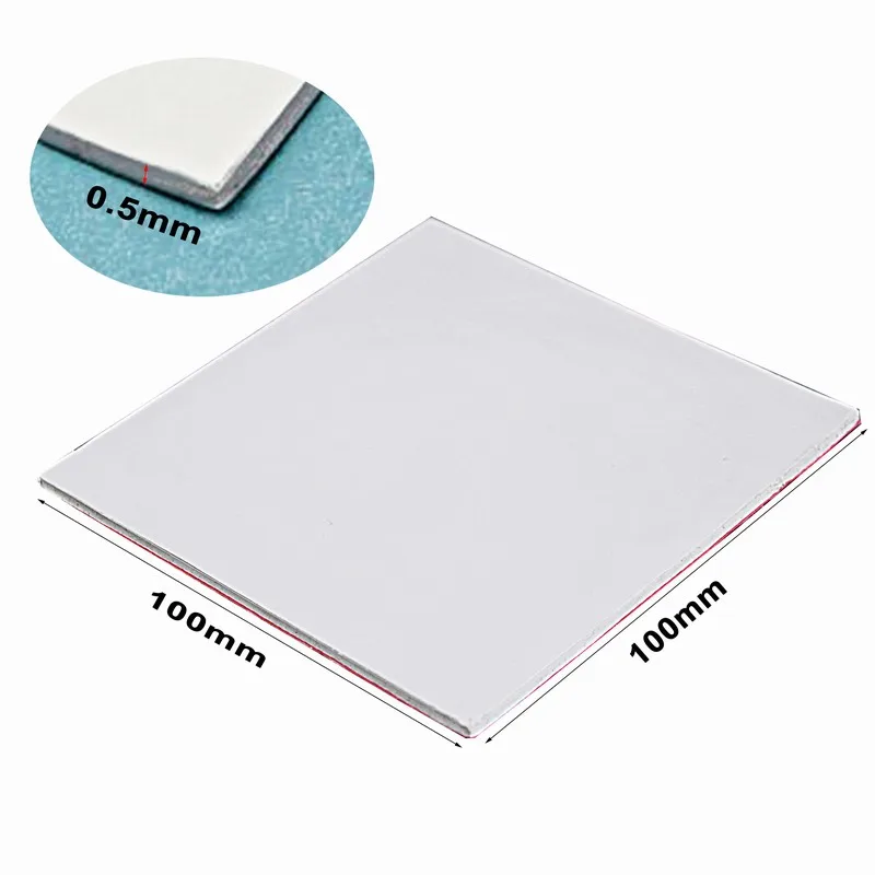 Gdstime-dissipador de Calor 50 Peças 100x100x0.5 mm 100 mm Cpu Gpu Dip ic Refrigeração Silicone 0.5 mm Almofada Térmica - Imagem 2