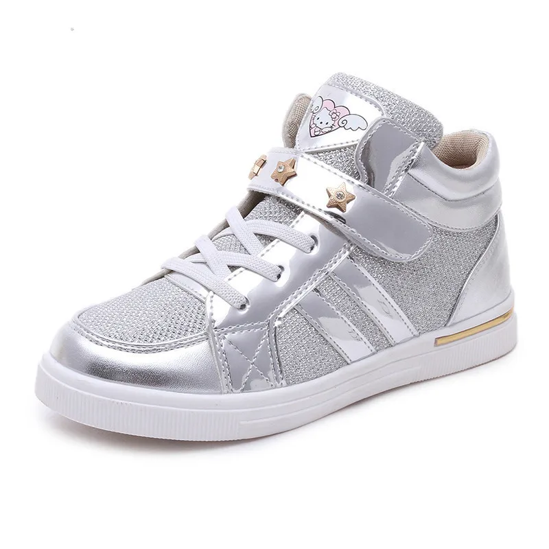 

Children's Winter Fashionable Sports Shoes Female Girls High Help Pu Leather Casual Warm Shoes Autumn Winter