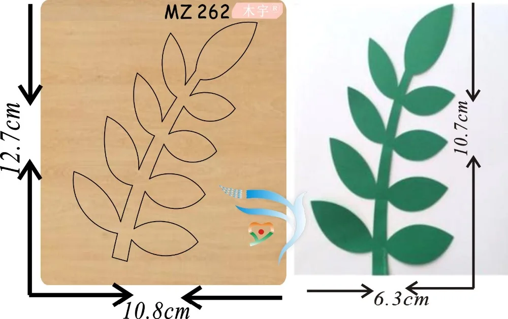 

Green leaves mz262 muyu cutting die new wooden mould cutting dies for scrapbooking Thickness-15.8mm