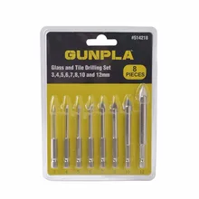 8 Pieces YG6X Alloy Steel Glass and Tile Drill Bits Set 3-12 mm Glass Ceramic Tile Cutter Power Tools Drill Set,1/4
