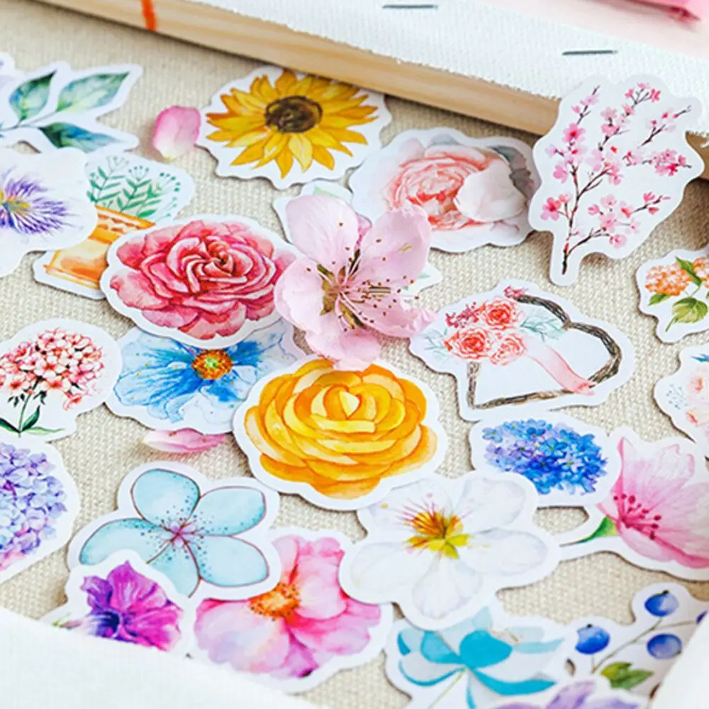 45Pcs Journal Kawaii Diary Decor Flower Stickers Scrapbooking Stationery Supply 45Pcs Journal Kawaii Diary Decor Flower Stickers Scrapbooking Stationery Supply
