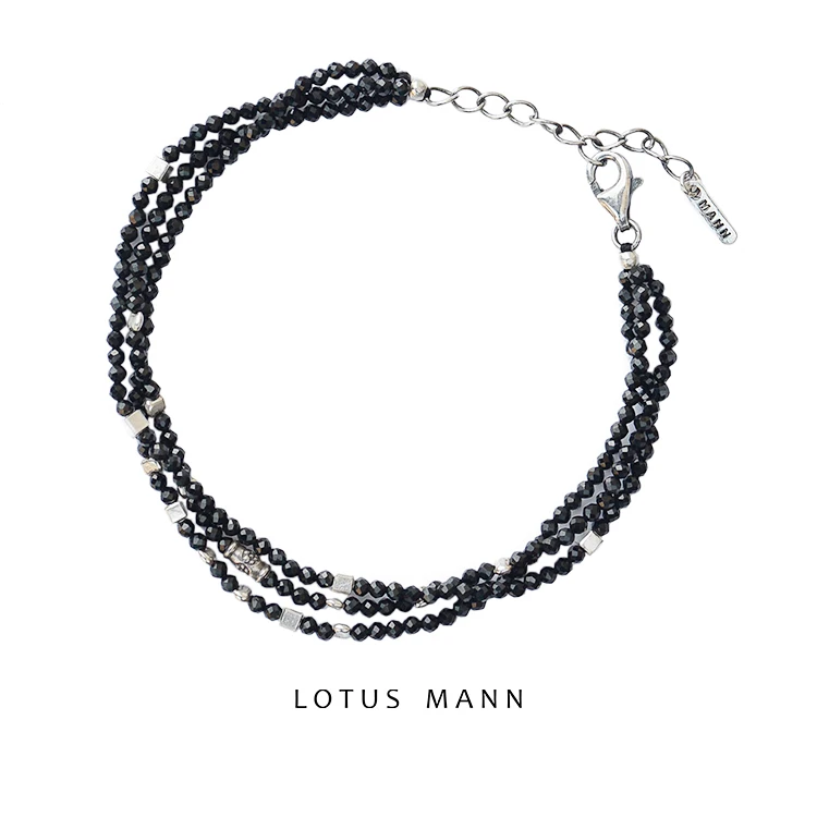 Трехслойный регулируемый браслет Lotus Mann бирюзовая шпинель камень Феникс