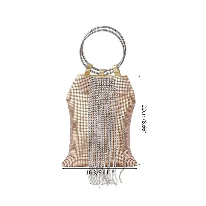 Вечерние вечерние сумки тоут из металлической сетки с цепочкой и