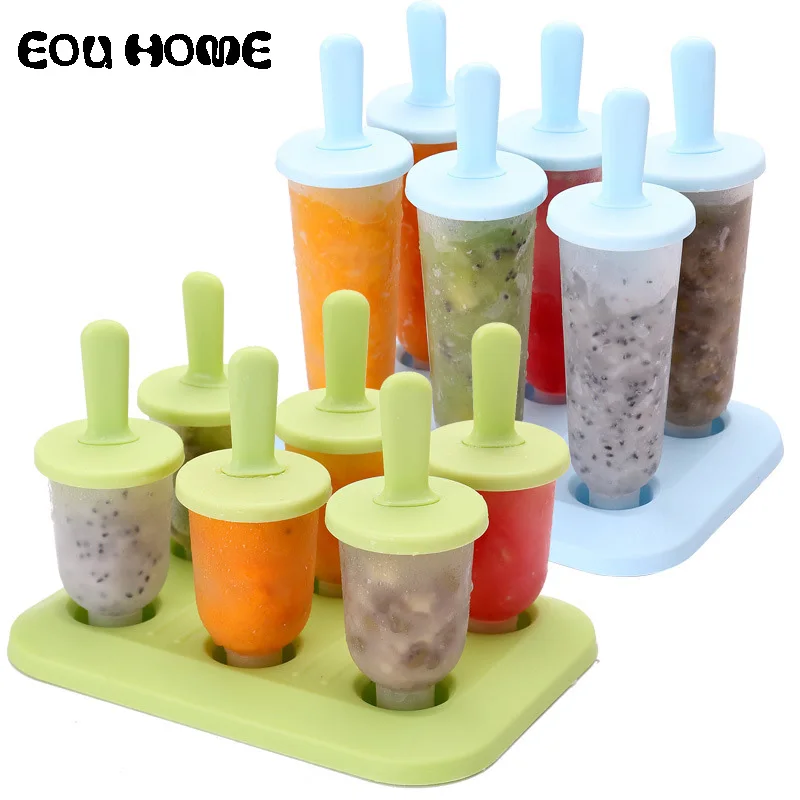 6Pcs Creative Plastic Ice Cream Popsicle Mold Tools Reusable Jelly Box DIY Frozen Pop Baking Moulds | Дом и сад