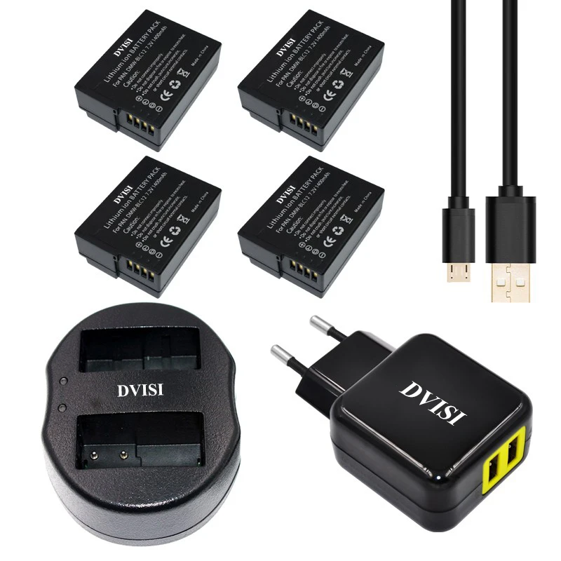 4 шт. DMW-BLC12 ДМВ BLC12 DMWBLC12 Перезаряжаемые Батарея+ USB Dual Зарядное устройство для цифрового фотоаппарата Panasonic DMC GH2 G5 G6 V-LUX4 DMC-GH2 FZ1000 FZ200