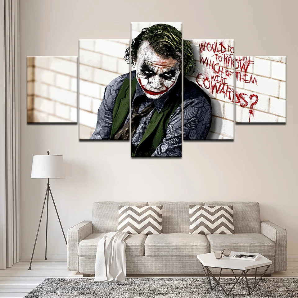 Картина на холсте Бэтмен Джокер Темный рыцарь 5 шт. настенная живопись модульные обои плакат печать для гостиной домашний декор