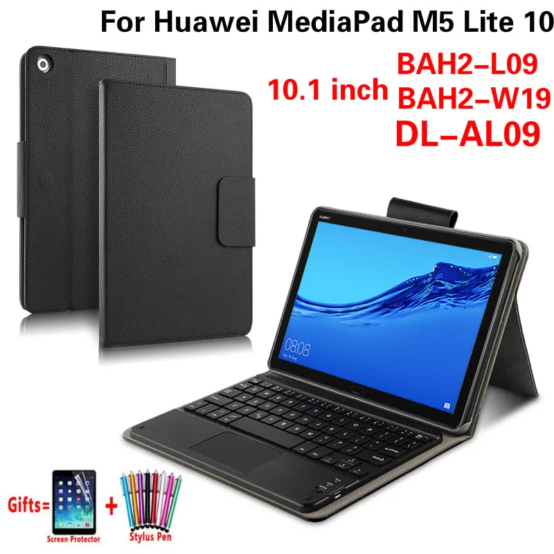 Removabel Беспроводной Bluetooth клавиатура чехол для huawei MediaPad M5 Lite 10 BAH2-L09 BAH2-W19 DL-AL09 Стенд кожаный чехол Funda+ Защитная пленка+ ручка