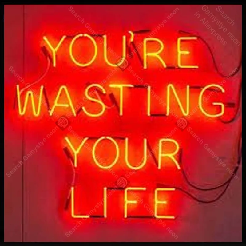 ネオンサインはあなたのためにあなたの人生無駄ネオン電球サイン感情ランプ飾るホーム寝室のレストラン手芸ネオンライト ネオン電球 チューブ Aliexpress