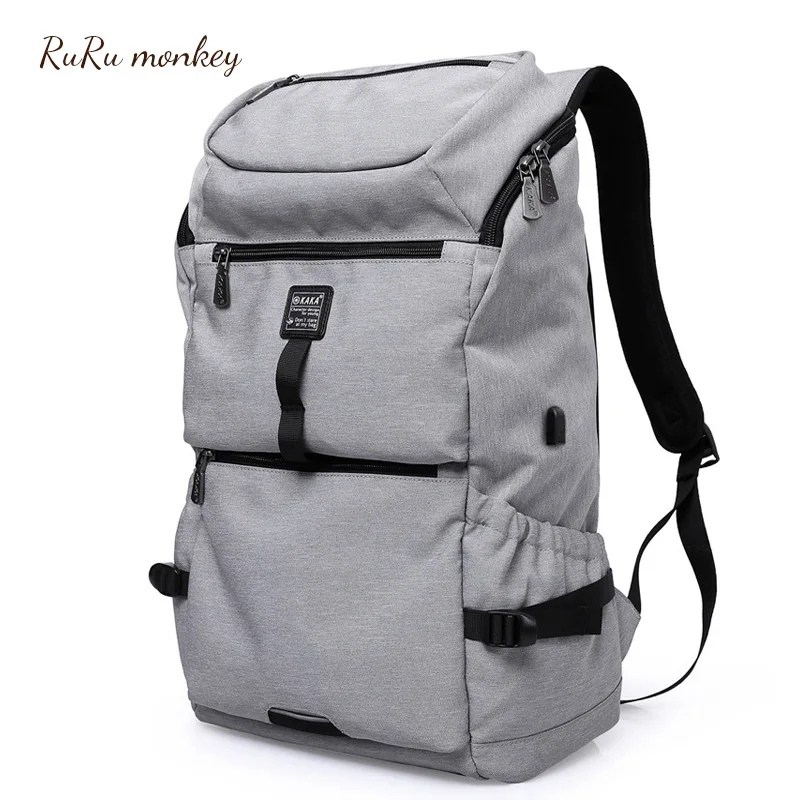 

RURU monkey 15.6 Inch Backpack Laptop Bags Black Gray Multifunction Package Travel Backpack Mochilas Escolares KA-2232
