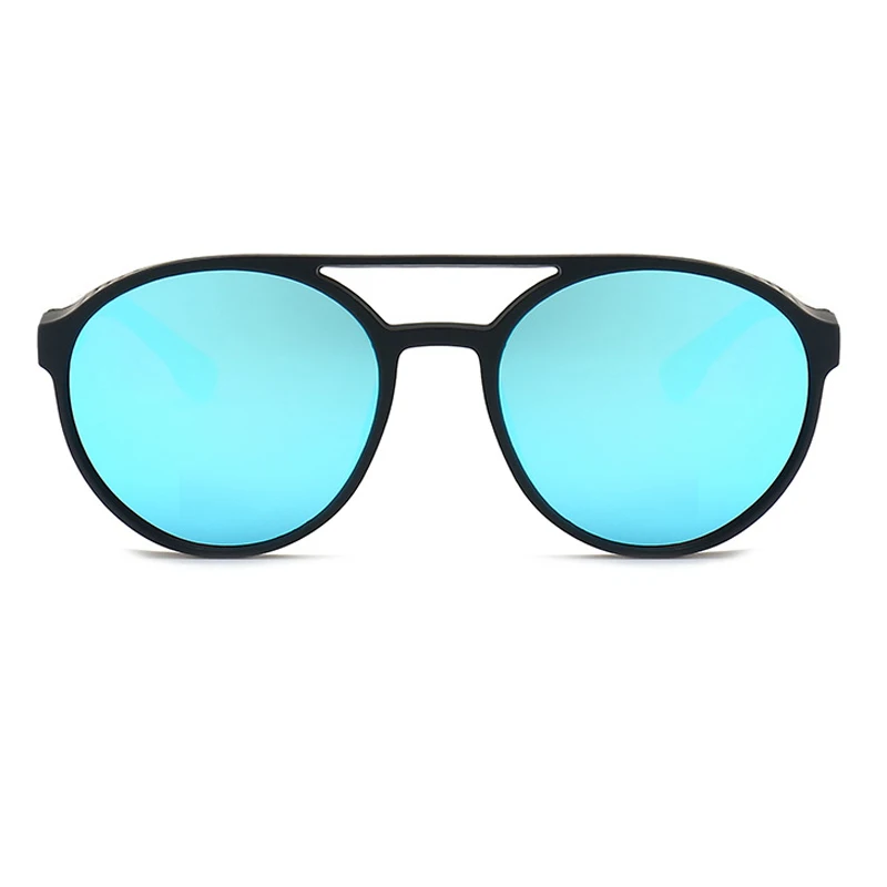 ALOZ MICC, новинка, Ретро стиль, стимпанк, солнцезащитные очки для женщин, фирменный дизайн, боковая сетка, круглые, в стиле панк, солнцезащитные очки для мужчин, красные, серые, линзы, UV400, Q393 - Цвет линз: C2-Matte Blue-Blue