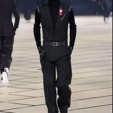 Для мужчин комбинезон прямые свободные рукавов мотобрюки костюм большой размеры overallsoveralls DJ певица костюмы