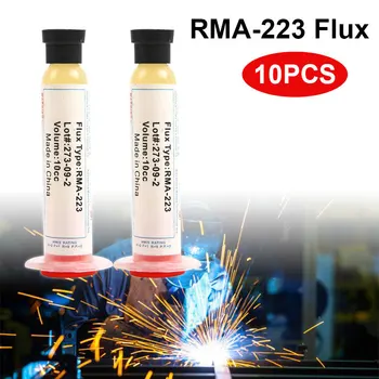 

10PCS DIY Solder Soldering Paste 10cc Flux Grease RMA-223 For Chips Computer Phone LED BGA SMD PGA PCB Repair Tool Hot Sale