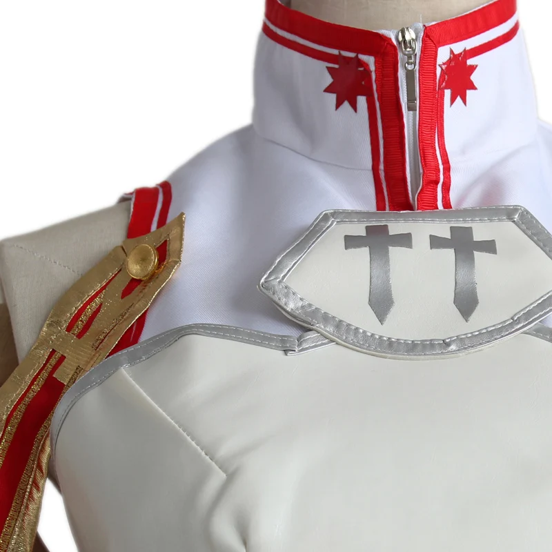 Coshome Sword Art Online Asuna Yuuki Halloween Party Cosplay Costumes Wigs Women White Tops Skirts Yellow Long Hair (3)