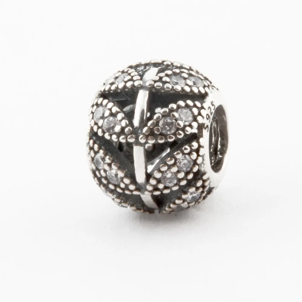 

ZMZY Vintage Leaves Zirconia Original 925 Sterling Silver Charms Beads Fits Pandora Bracelet DIY Womens Jewellery Gift