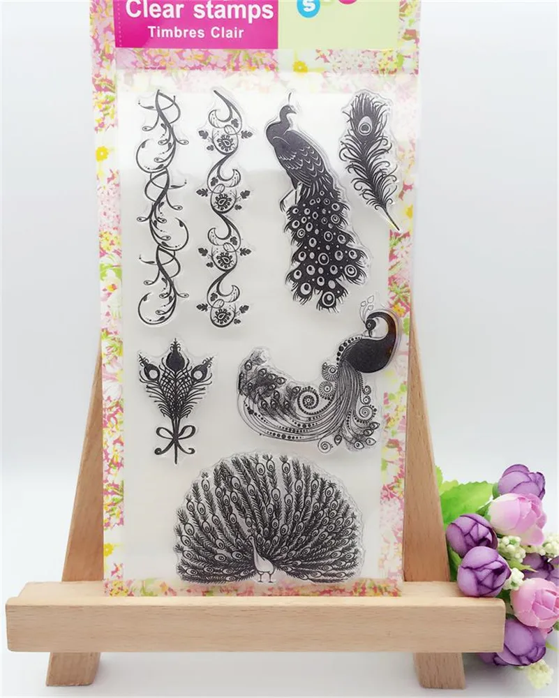 

flower lace and peacock frame cloud silicone Transparent Stamp For DIY Scrapbooking paper Card Decor for wedding gift LL-132