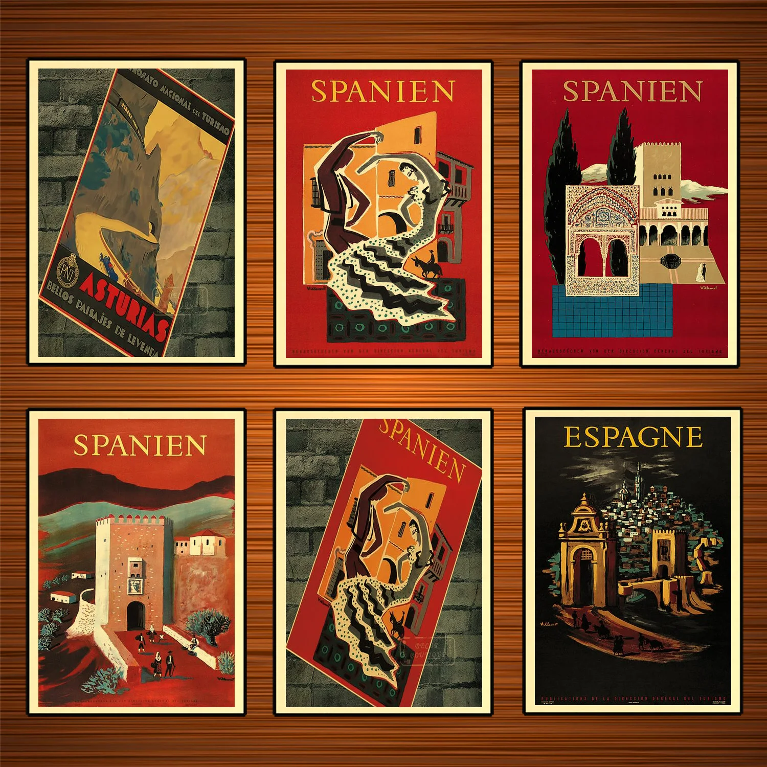 Spain Tourism Travel Posters Spanien Dance Classic Wall Sticker Canvas