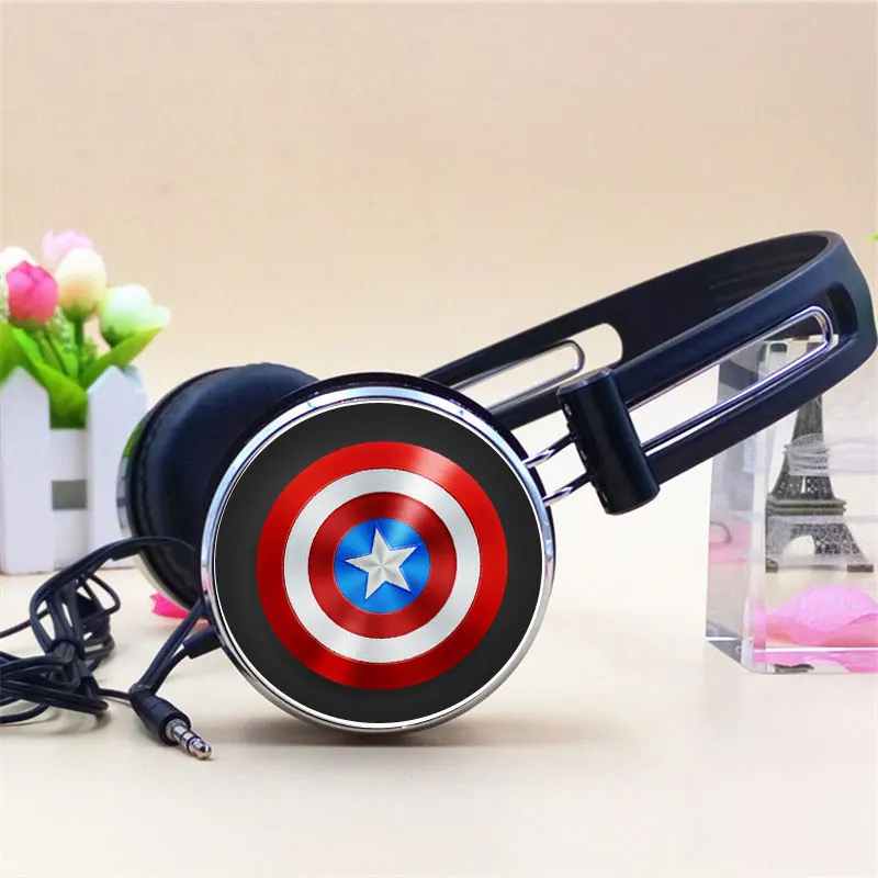 Регулируемые спортивные наушники Captain America для косплея игровая стереогарнитура