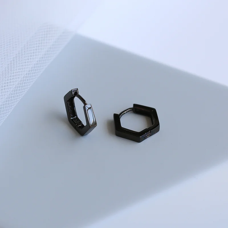 

Punk Hip Hop Style Minimalist Geometric Round Hoop Earrings Black Big Small Size Earrings For Women Men Personality Jewelry