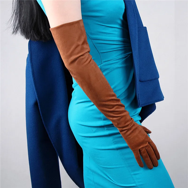 Woman Suede Gloves Imitation Genuine Leather PU Gloves Female Unlined Keep Warm 60cm Long Suede Leather Mittens TB22-9 Woman Suede Gloves Imitation Genuine Leather PU Gloves Female Unlined Keep Warm 60cm Long Suede Leather Mittens TB22-9