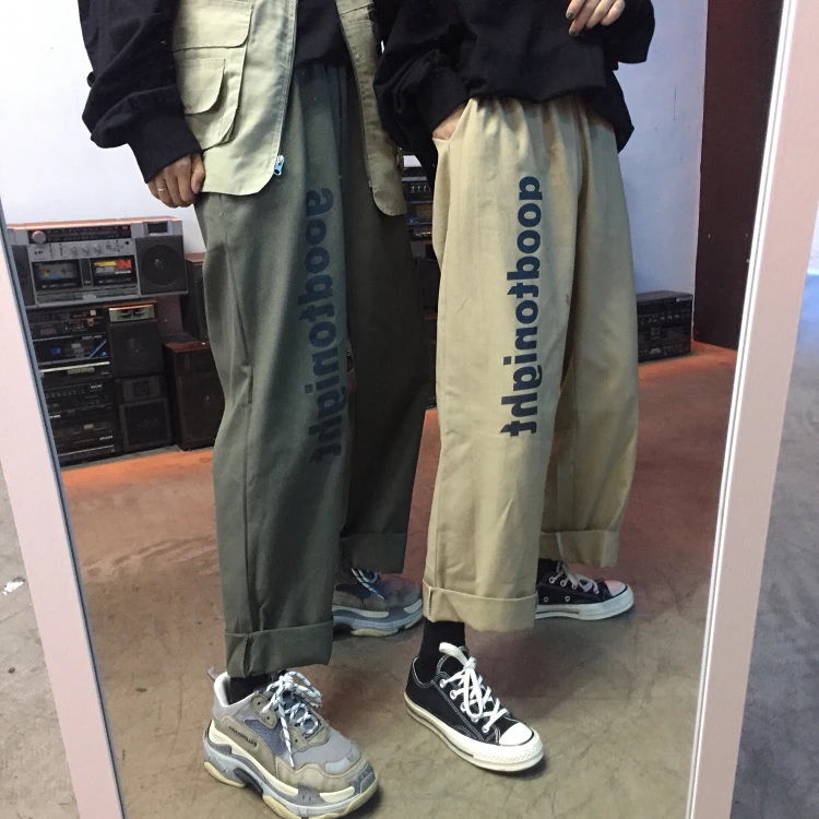 Fashion Casual Men's Wide Leg Pants Spring And Autumn M-XL Letters Loose Harem Pants Tricolor Personality Youth Popular