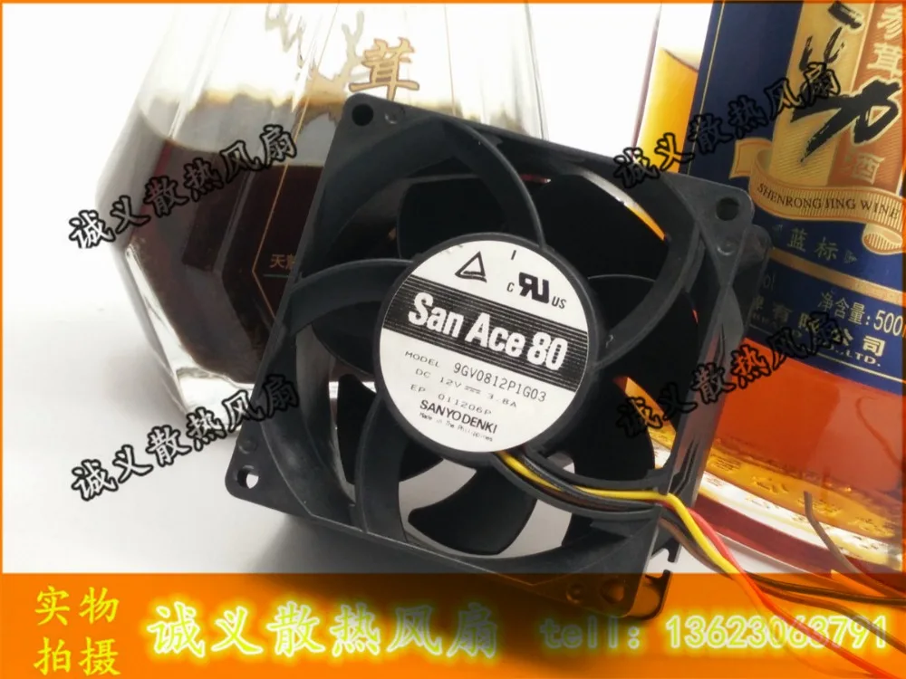 Бесплатная доставка охлаждающий вентилятор SANYO 8038 9GV0812P1G03 12V 3.8A с 4 проводами 80x80x38
