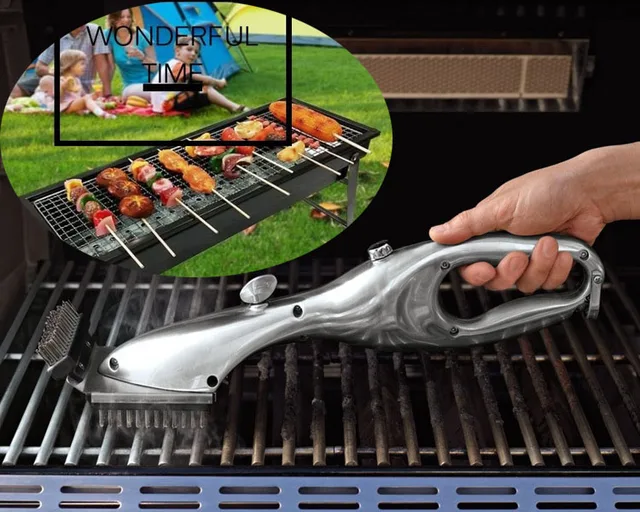 Barbecue Stainless Steel BBQ Cleaning Brush Outdoor Grill Cleaner