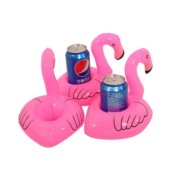 

FDBRO Party or Pool Decoration Kids Toy Mini Flamingo Floating Inflatable Coasters Drink or Cups Holder Stand Air Cushion