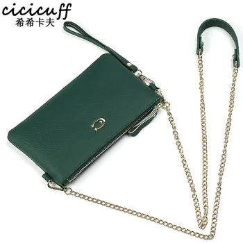 

CICICUFF Clutch Wallet Women Brand Design Portefeuille femme Genuine Leather Clutch Women Small Messenger Cross-body Bags