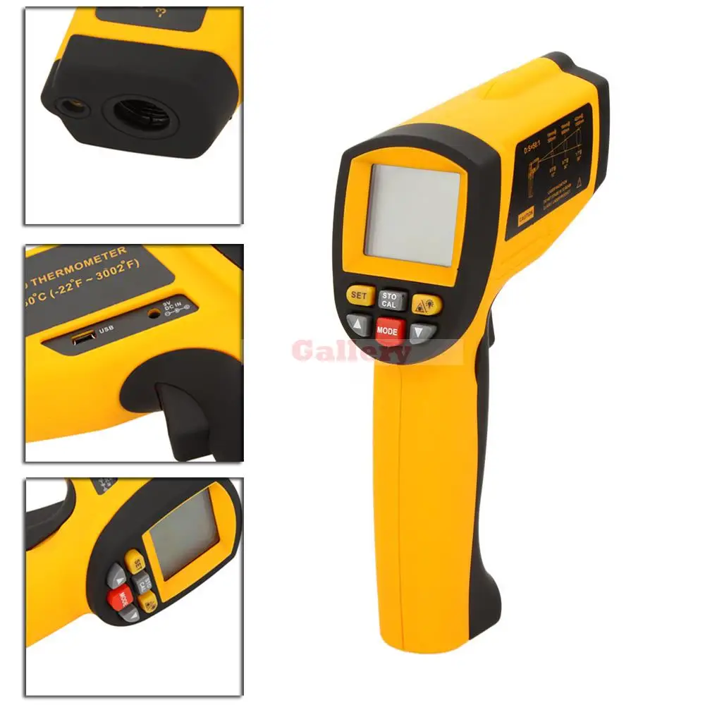 

Gm1651 Lcd Non Contact 50 1 Temperature Gun Digital Infrared Ir Thermometer Laser Meter Range 30 1650 Centigrade Laser Meter