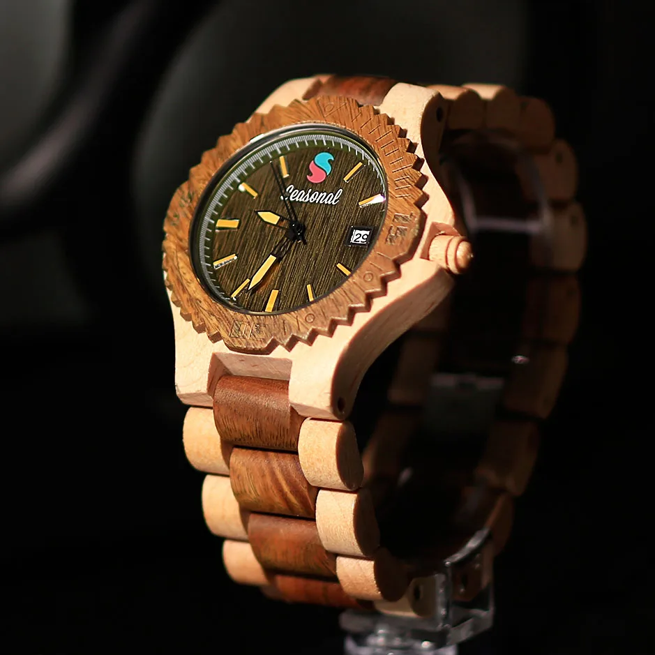 

Seasonal Luxury Wooden Watches for Men Vintage Analog Quartz Handmade Walnut Zebra Bamboo Wood Band Wristwatch Clock Gifts Reloj