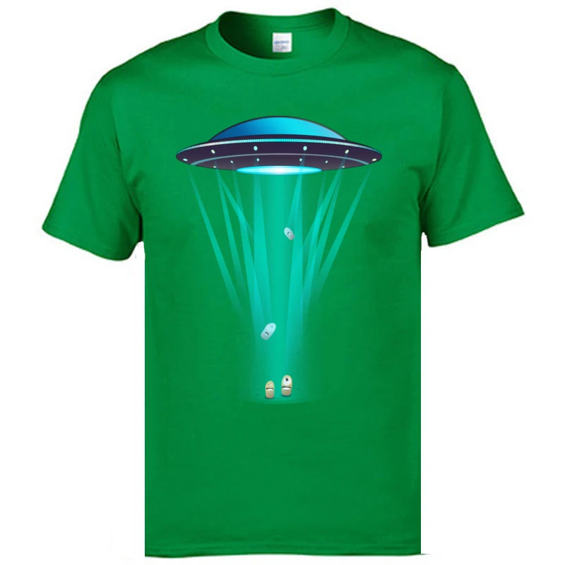 O-Neck Abductees 100% Cotton Men's T-Shirt Crazy Short Sleeve Tops T Shirt Retro Customized Tops Tees Drop Shipping Abductees green