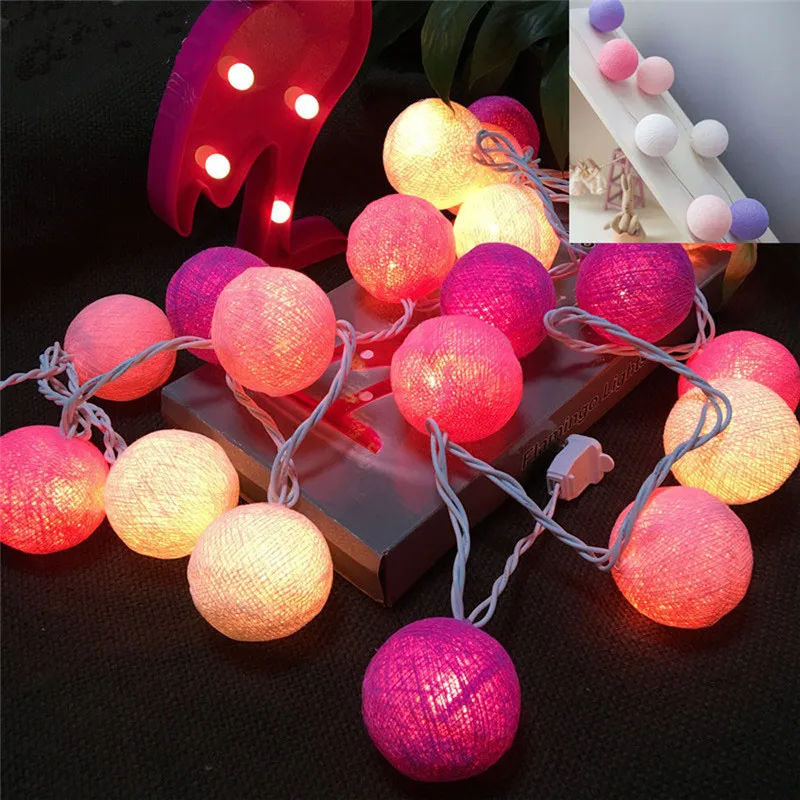 20 Cotton Ball String Lights Fairy Hanging Wedding HOME LIGHTING STRING LED STRING SET