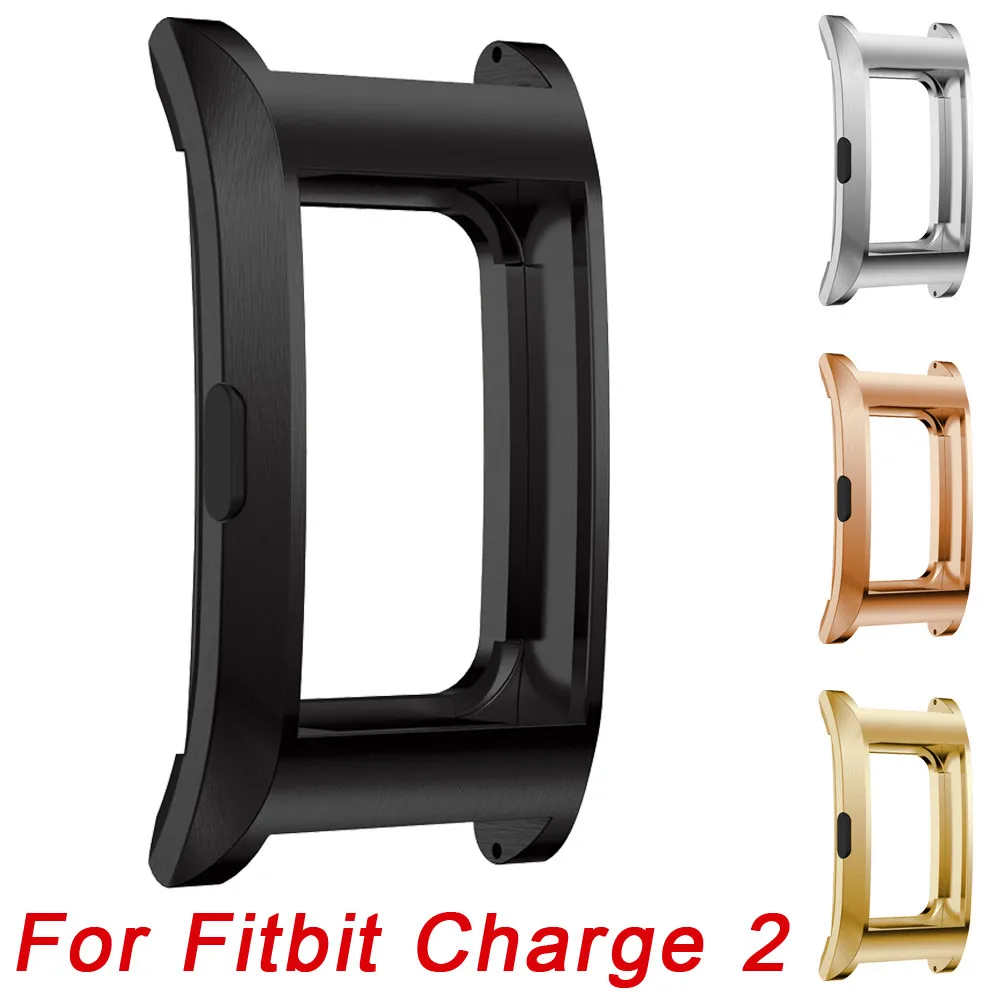 

SmartWatch Smart Watch Strap Smartband mi band Stainless Steel Shell Full-Around Protective Case Cover For Fitbit Charge 2 Cases